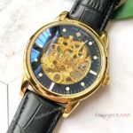 Patek Philippe Geneve skeleton Replica Watches Gold Case
